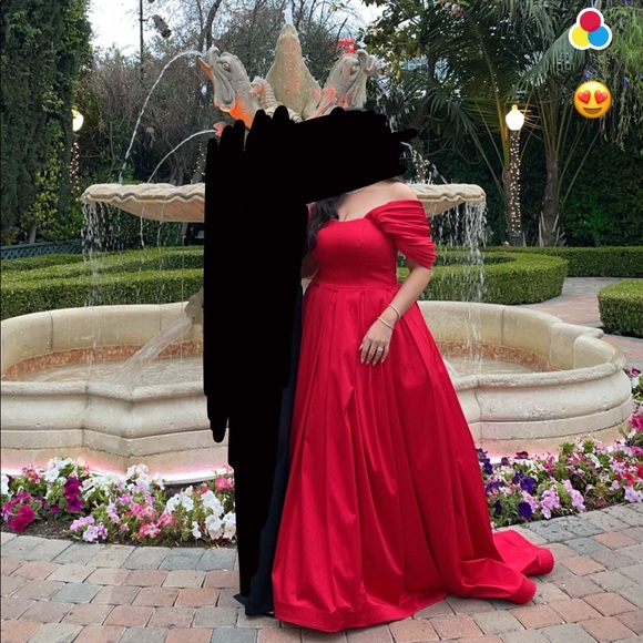 Red custom made gown